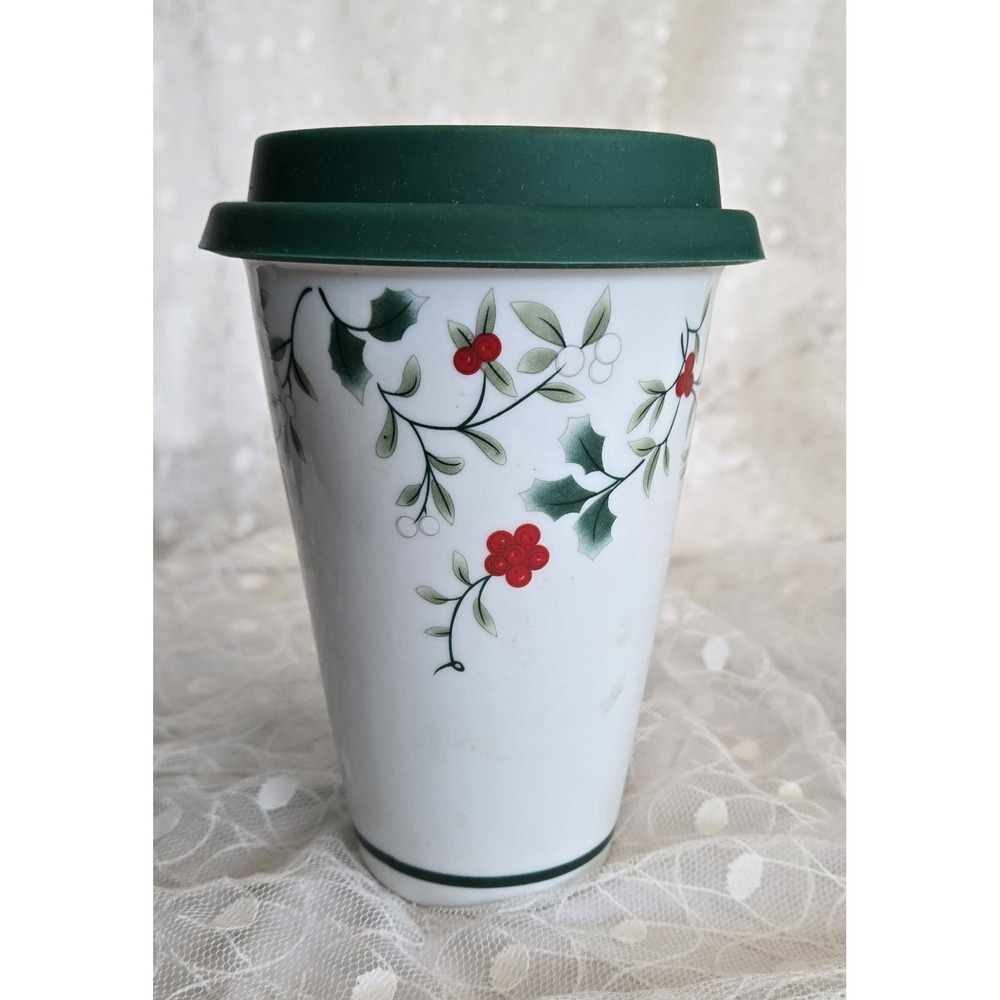 Pfaltzgraff Winterberry Pottery 10oz. Travel Tumbler with Silicone Lid